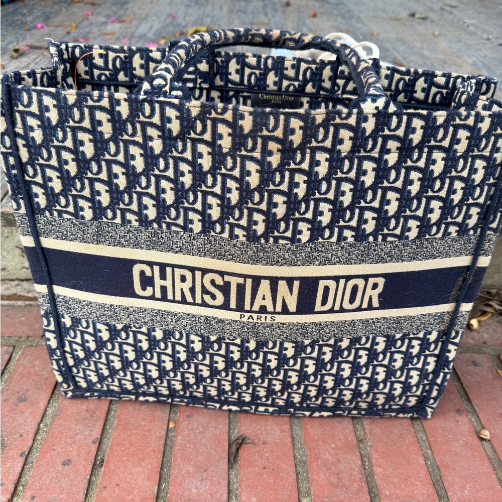 Christian Dior STYLE Blue and Cream Tote Bag
